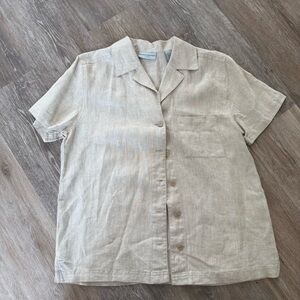 Valerie Stevens Beige Button Down Shirt